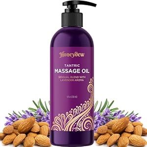 Lavender Massage Oil for Couples Relaxation – Non Greasy Non Staining Irresistibly Silky Full Body Massage Oil for Massage Therapy with Lavender Essential Oil – Therapeutic Grade Non GMO and Vegan
