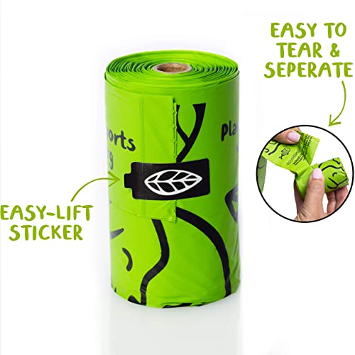 Planet Poop Home Compostable Dog Poop Bags Extra-Long With Handles 120 Un-Scented Pet Waste Bags Plastic Free, Thick Leakproof Plant-Based Doggy Bag, Cats & Dogs Pet Supplies #TOP5