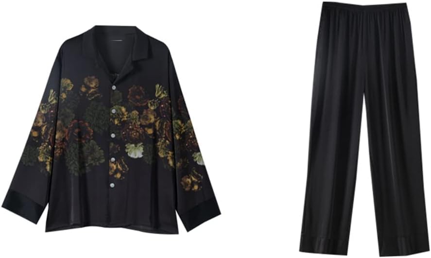 Pajamas Spring Long Sleeve Silk Ice Homewear and Autumn Men's Suit