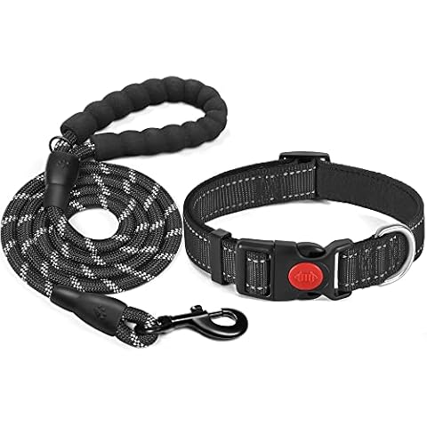 haapaw reflektierendes Hundehalsband gepolstert mit weichem Neopren atmungsaktiv einstellbar Nylon Hundehalsbänder Cover