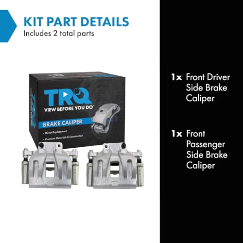 Image of TRQ Front Brake Caliper Set Compatible with 2012-2021 Chrysler 300 2017-2021 Dodge Challenger Charger