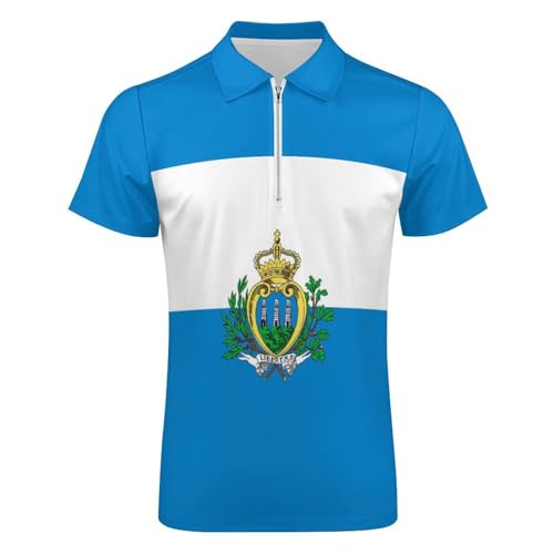 Polo bleu grande taille chic aux finitions rétro héraldiques