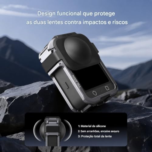 Image of TELESIN Aluminum Alloy Protective Frame Case for DJI Osmo 360 with Cold Shoe Mount Magnetic Quick-Release Mount 1 /4-inch Threaded Interface with Silicone Protective Len Case for Camera Accessories
