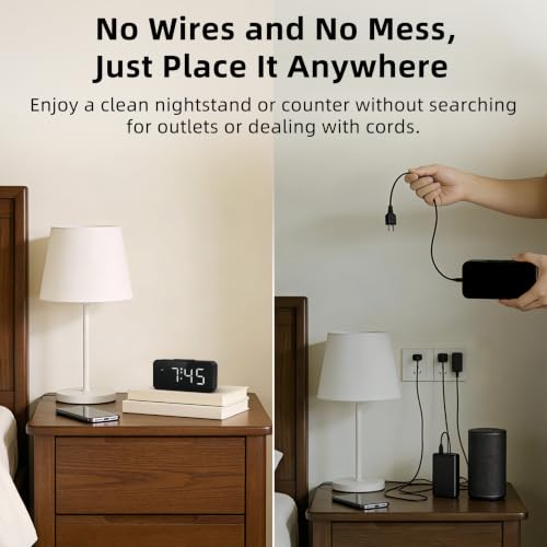 Battery Operated Small Alarm Clock: Compact Cordless Design - Image 3