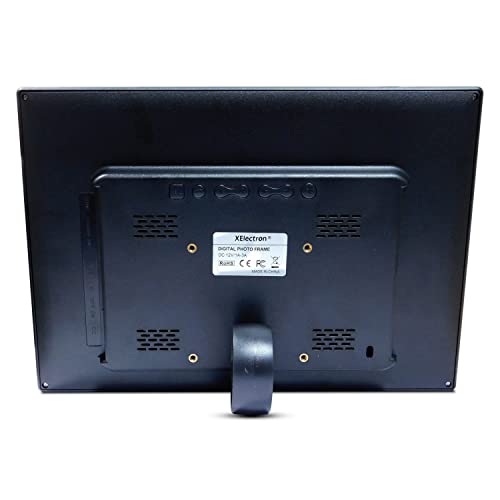 Image of XElectron 12 inch IPS Digital Photo Frame with Motion Sensor, HD Display, Auto Rotate, Play Photos, Videos, Music and Slideshow with SD Card, USB Ports and Remote (Black)