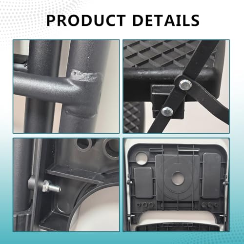 Image of 4 Step Ladder with Handrails Folding Step Stool with Attachable Tool Tray & Anti-Slip Wide Pedal, Ladders for Home Kitchen Pantry Office, Lightweight Sturdy Steel Ladder for Adults Portable