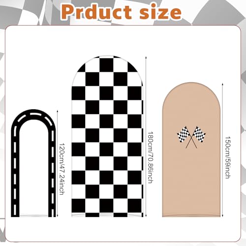 Set 3 Fundas Arco para Fiesta Tema Carreras 4ft,5ft,6ft miniatura 4