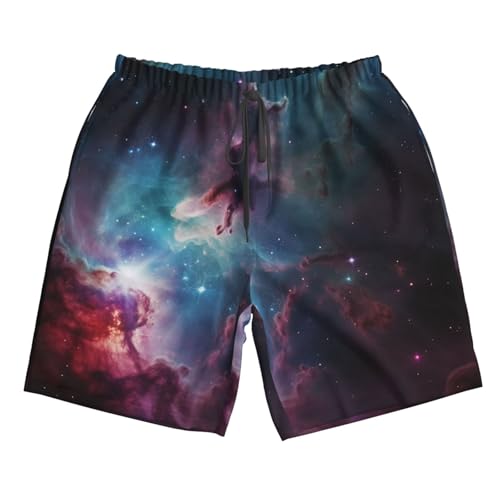 Men's Swim Trunks Quick Dry Bathing Suits Space Nebula with Cluster Beach Board Shorts Swimwear with Pockets 7