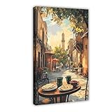 NUIHAGF Leinwandposter Chapli Kebab Frühstück in Peshawar, Qissa Khwani Basar, Szene, Schlafzimmer, Dekoration, Landschaft, Büro, Raumdekoration, Geschenk, 40 x 60 cm