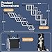 PetRuna Dog Stairs for Car, Foldable Dog Ramp for Car with Non-Slip Surface, Portable Stairs Aluminum SUV, High Beds, Truck, Supports up to 150 lbs, 4 Steps