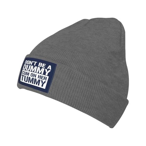 Don’t Be A Dummy Cum On Her Tummy Beanie Men Slouchy Knit Skull Cap Warm Stocking Hats Guys Winter...