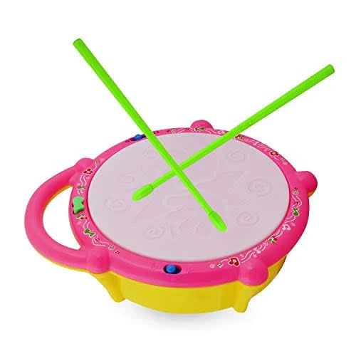 Musical Drum Toy with Light and Sound, Multicolour, Plastic, Includes Drumsticks, for Toddlers and Kids-image-33