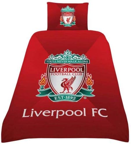 Liverpool Single Duvet Set Reversible Red Football Club Bedding with Pillowcase (SINGLE DUVET SET)