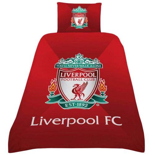 Liverpool Single Duvet Set Reversible Red Football Club Bedding with Pillowcase (SINGLE DUVET SET)