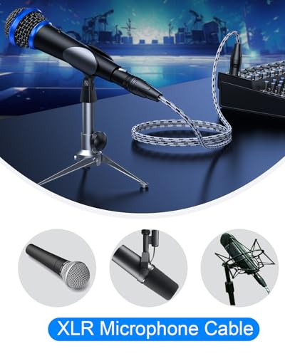 Câble XLR robuste en nylon tressé avec connecteurs plaqués or pour studio d'enregistrement - 2
