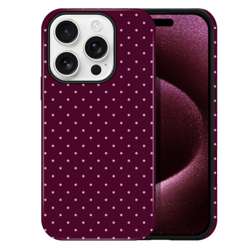 DuiDuiQ Polka Dot Pattern Phone Case for iPhone 15 Pro Max 6.7", Wine