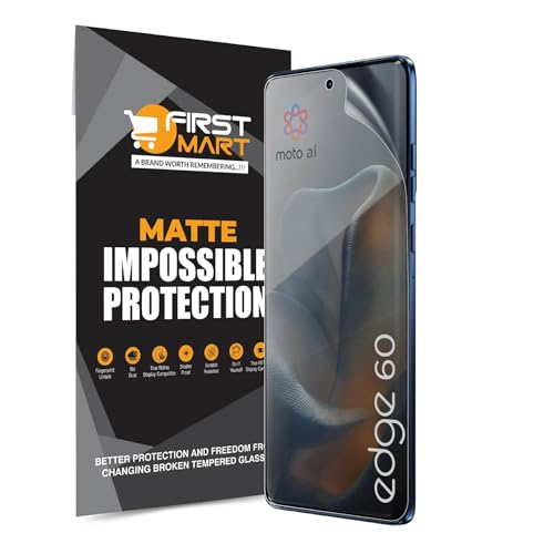 Image of FIRST MART Matte Screen Protector for Motorola Edge 60 - TPU Anti-Glare Protection, Fingerprint Working, Bubble-Free, Edge to Edge Coverage [ 1 Pack]