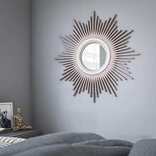 Kenroy Home Modern Wall Mirror ,36 Inch Height, 36 Inch Diameter, 1.5 Inch Ext With Antique Silver Finish With Warm Highlights #TOP1