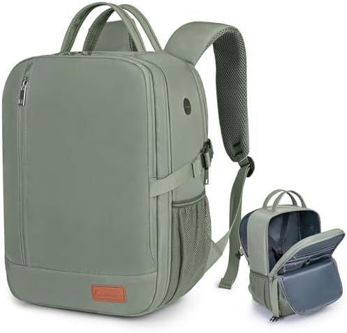 Lossga Handgepäck Rucksack 40x30x20 für Ryanair 24L | Flugzeug Reiserucksack 14 Zoll Laptop Travel Backpack für Wizz Air Unter Sitzplatz Cabin Bag Herren Damen, Hellgrün
