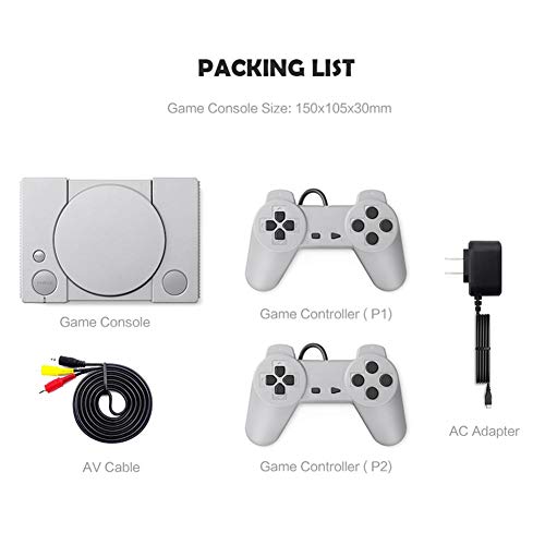 isilky 8-bit PS1 Mini Home Retro Game Console, AV Output NES Console Built-in Hundreds of Classic Video Games(620 Action Game) - Thumbnail 3