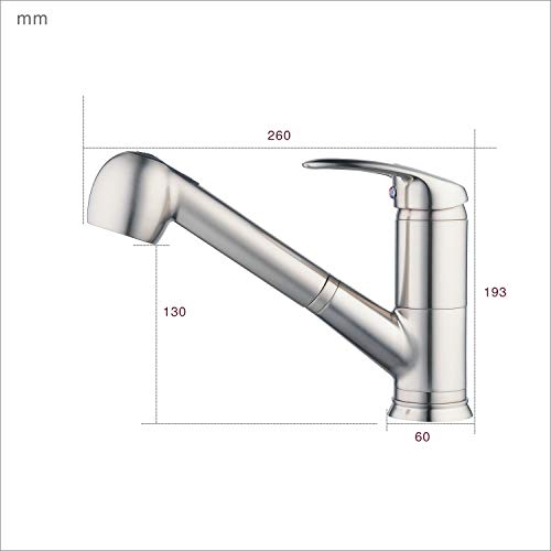 Single Lever Kitchen Faucets With Pull Out Sprayer,Single Handle Stainless Steel Low Arch Rv Kitchen Sink Faucet,Commercial Utility Bar Faucet,Brushed Nickel Shunli #TOP5