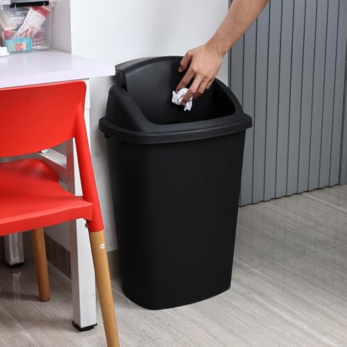 Caneca de basura rectangular de 13 galones, 4 unidades, negra miniatura 5