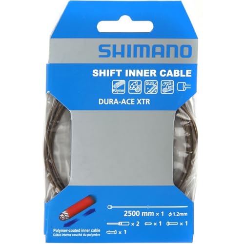 Shimano Polymer Coated Shift Inner Cable 1.2Mm X 2500Mm Bicycle Cables