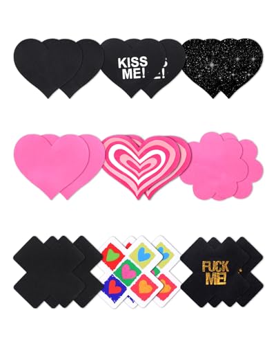 Nipple Pasties Black 9 Pairs Rave Pack Nipple Covers Stickers - Main Image