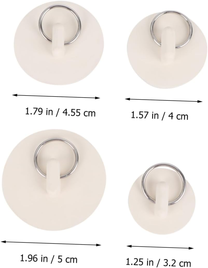 4pcs Simple Sink Stopper Drain Plugs for Kitchen Bathroom Bathtub Easy to Replace and Clean