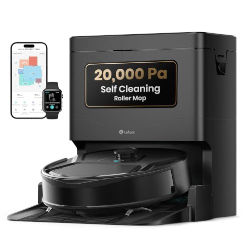 Lefant M210 Pro Omni Robot Aspirador y Fregasuelos Mascotas,20.000 Pa | Rodillo Autolimpiante,Lavado Continuo con Agua Limpia,Limpieza a Medida,Cero Enredos,Mapas Multinivel, 2.4G/5G WiFi