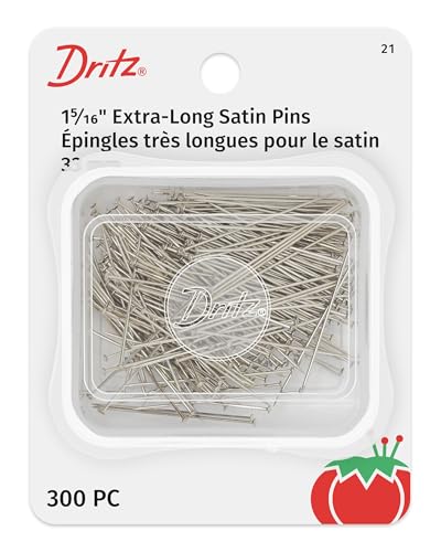 Dritz Extra Long Satin Pins, 1-5/16-Inch, 300-Count