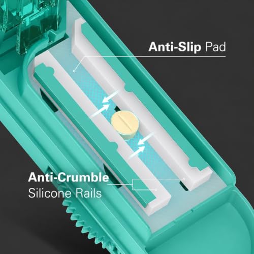 Image of ONE PIX Pill Cutter Splitter for Small and Tiny Pills, Multiple Pill Splitter with Centering Device & Hidden Blade, Adjustable Tablet Cutter for Large Pills, Seniors, Pets, Cyan