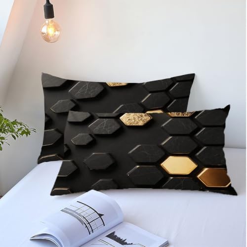 Housse de couette 90x190 cm en microfibre douce sans repassage hexagone - 6