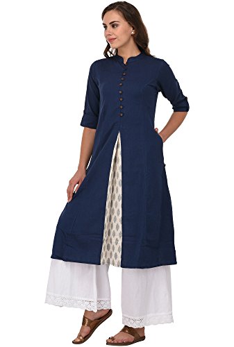 Image of Pistaa's Women's Cotton Regular Fit Casual Kurta