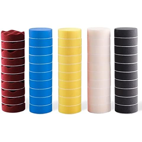 Polishing Pad, ZFE 50pcs 3 inch/80 mm Sponge Buffing Pads, Foam Polishing Pad Kit for Car Sanding, Polishing and Waxing Cover