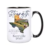 PinkCloverUSA Texas Strong Flood Relief Coffee Mug, Kerr County Hill Country Kerrville Flooding Survivor Gift, Guadalupe River Disaster Support Cup, First Responder Appreciation Mug (Black Handle)