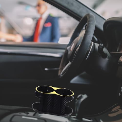 Portavasos para carro rotatorio 2 en 1 con borde dorado miniatura 4