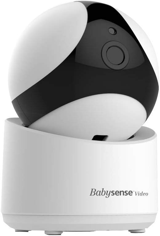Babysense Add On Camera Video Baby Monitor V65, 720P HD Security Camera, Remote Pan Tilt Zoom, Two-Way Talk-Back Audio, Long Range, Night Vision, Lullabies, Temperature Monitoring
