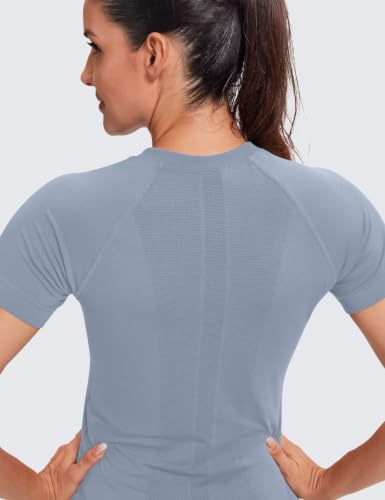 Image of MathCat Seamless Short Sleeve Workout Tops for Women