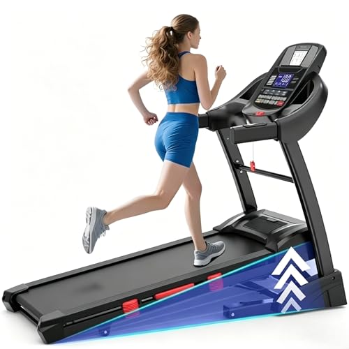Image of 5.0HP Folding Treadmill for Home with 15% Auto Incline, 10MPH Speed, 300 LB Capacity, Bluetooth Speakers, App Control, 71 Programs, Portable Running Machine