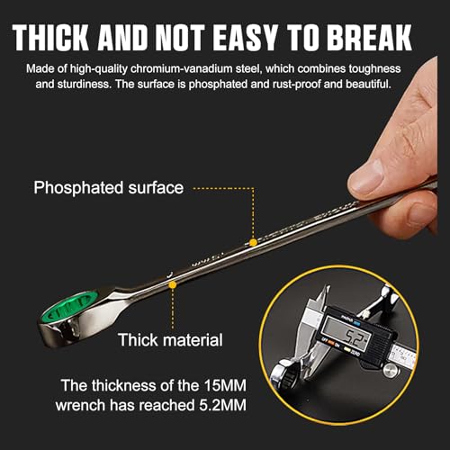 Image of GRENPRO 23PCS Ratcheting Wrench Set SAE Metric Combination Mechanic Tools