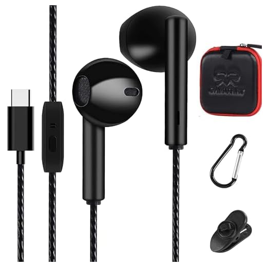 Auriculares Usb C, Tipo C, con Reducción de Ruido de Radio, con Cable y Microfono Pc, Headphones Wired, Earphones, In ear, Fones, Auricular, Audifonos, para Ordenador, Manos Libres, para Dormir, Negro