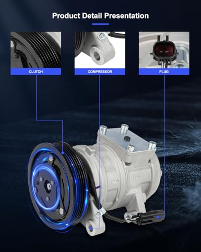 Image of ECCPP AC Compressor with Clutch 1999-2004 Fit for Jeep for Grand Cherokee 4.0L Air Conditioning Compressor