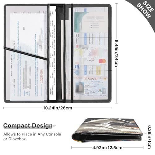Car Registration and Insurance Holders Digital Horse Print, PU Leather for License Documents Cards3
