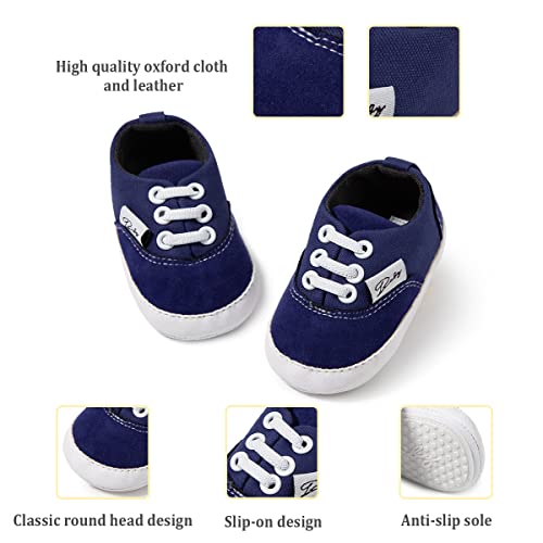 Image of Infant Baby Boys Girls Canvas Sneaker Toddler Slip On Anti Skid Newborn First Walkers Candy Shoes for 0-18 Months