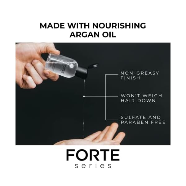 Alex Costa Hydrating Argan Oil Daily Hair Serum by Forte Series Sulfate Free Argan Hair Oil for Men Hair Serum for Dry Damaged Hair, for Styling Hair (75 ml / 2.5 oz)