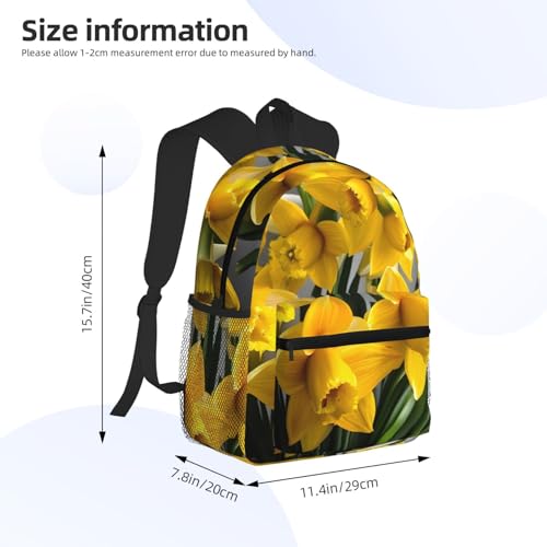BREAUX Bouquet Of Daffodils Print Lightweight And Comfortable Duffel Bag, Casual Daypack, Multipurpose Backpack4