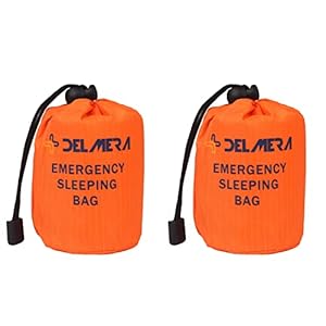 Delmera Notfallschlafsack, leichte wasserdichte Thermodecken, 2 Packungen