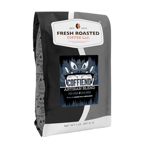 Fresh Roasted Coffee, Coffiend, 2 lb (32 oz), Med-Dark Roast, Kosher, Whole Bean