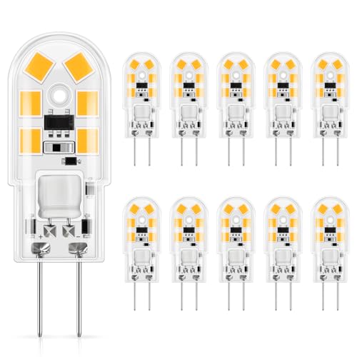 DiCUNO Ampoule G4 LED 12V, 1.5W équivalent à 15-20W halogène, Blanc chaud 3000K, 160lm, G4 LED ampoule d'éclairage, Parfait pour hotte de cuisine et...